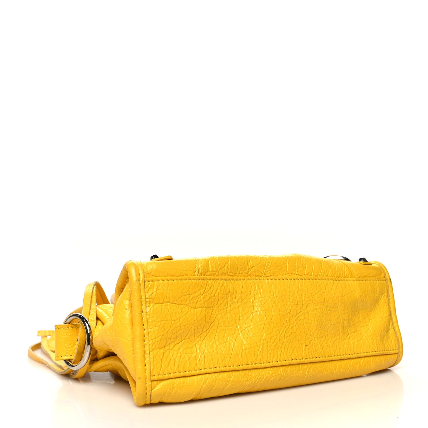 Agneau Classic Silver Hardware Mini City Yellow