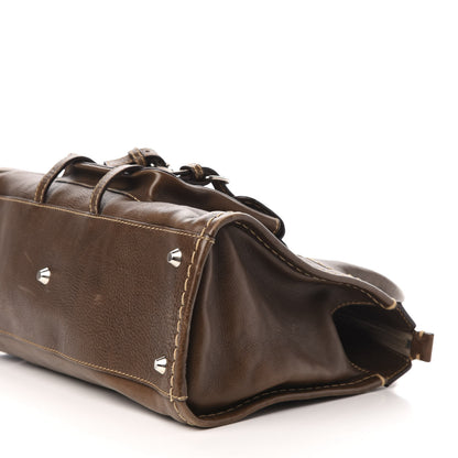 Chloe Calfskin Edith Satchel Brown 9 of 13