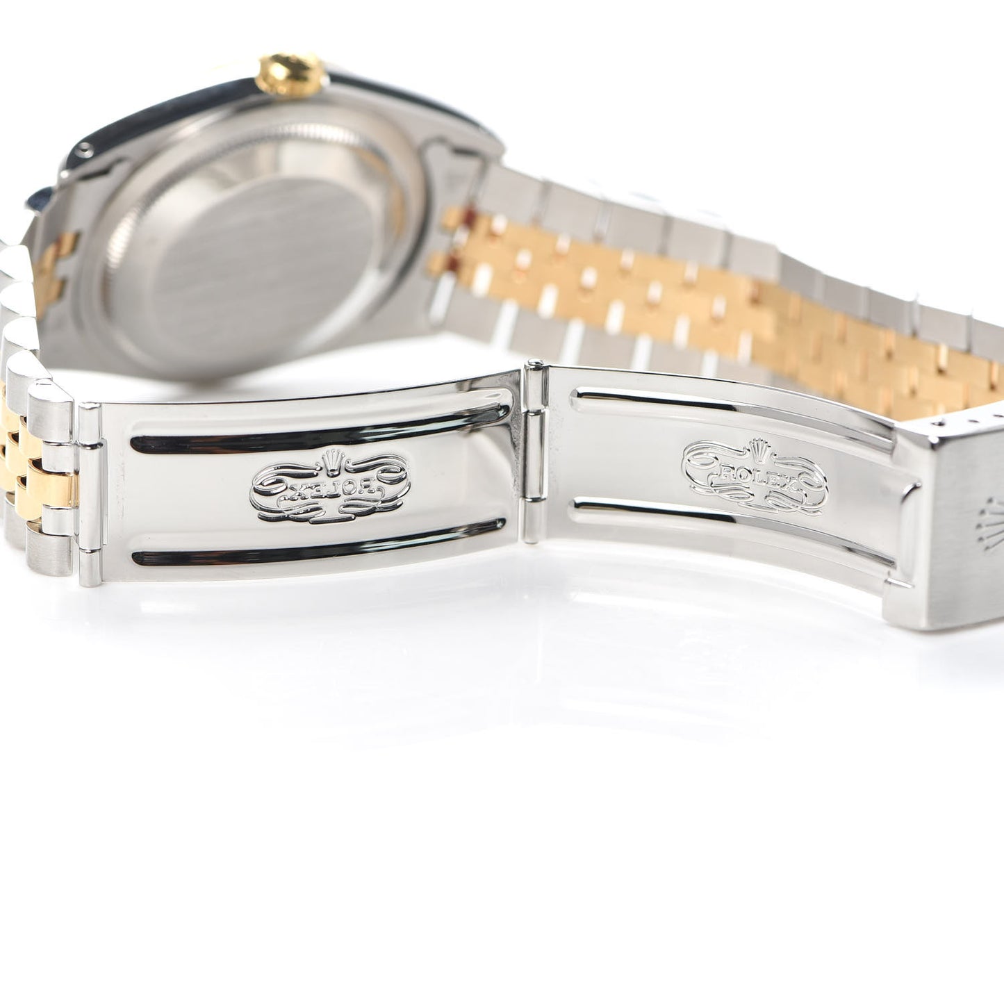 Stainless Steel 18K Yellow Gold Diamond 36mm Oyster Perpetual Datejust Watch Blue 16233