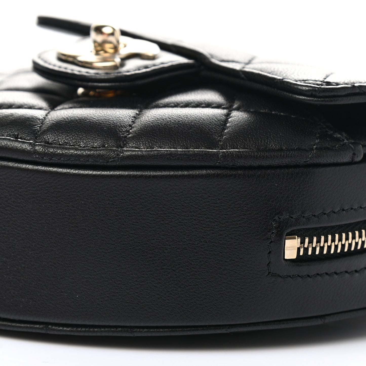 Lambskin Quilted CC In Love Heart Clutch With Chain Black