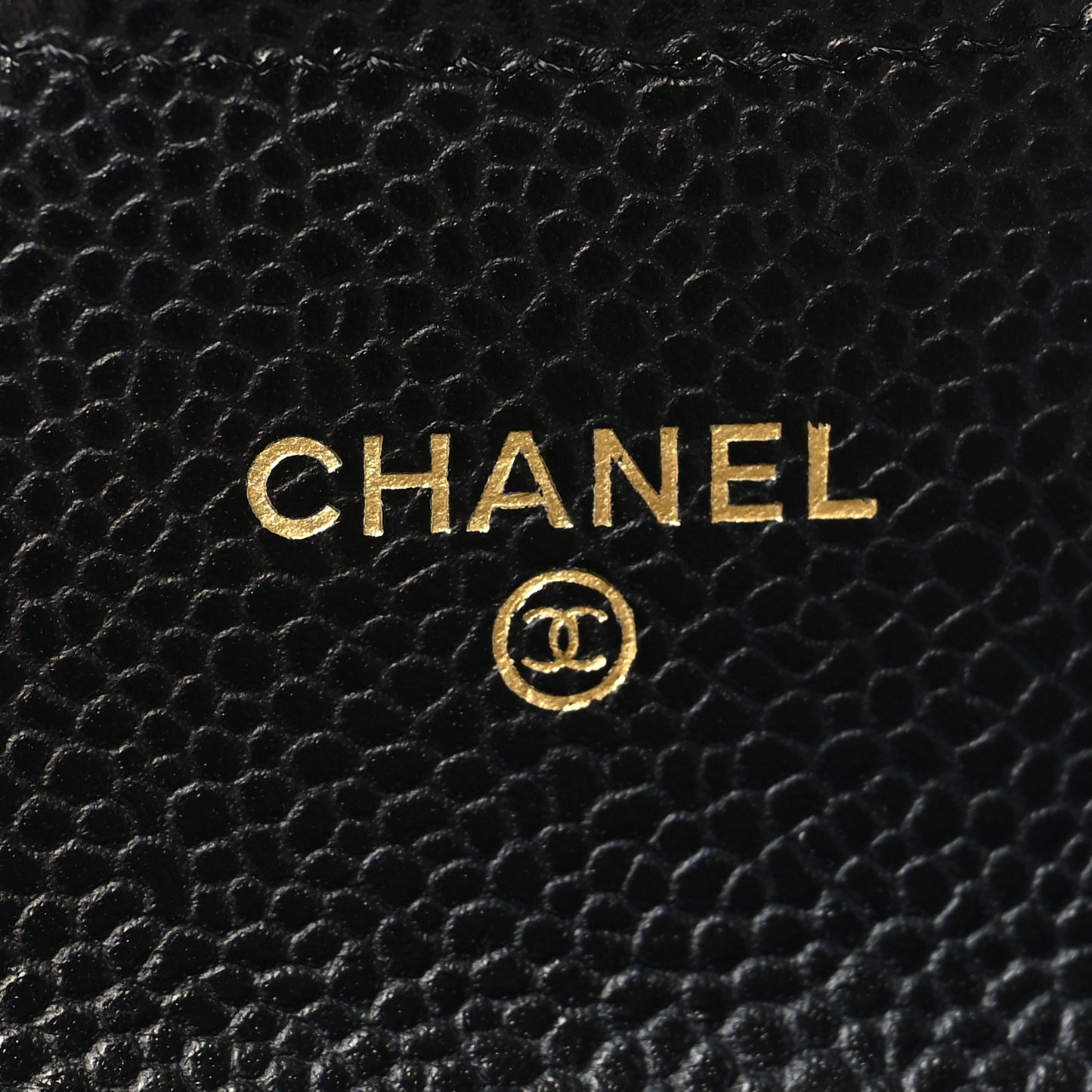 Caviar Quilted Flap Card Holder Wallet Black