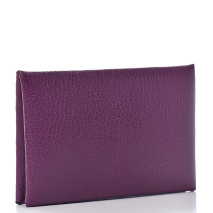 Hermes Chevre Chamkila Calvi Card Case Anemone 3 of 7