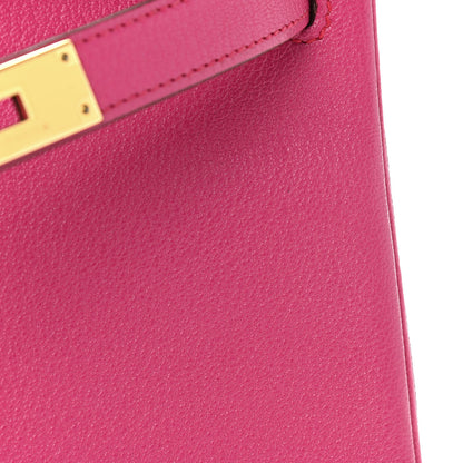 Hermes Chevre Mysore Kelly Retourne 32 Rose Shocking 7 of 10