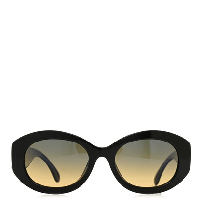 Chanel Acetate Nyon Oval CC Sunglasses 5528-A Black 2 of 7