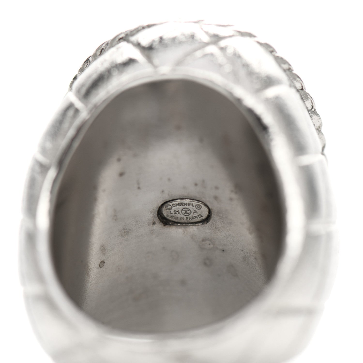 Chanel Crystal CC Crown Signet Ring 5.5 Gold 5 of 5