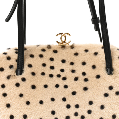Chanel Pony Hair Cheetah Print Pretty CC Clutch With Strap Light Beige Black 8 of 10