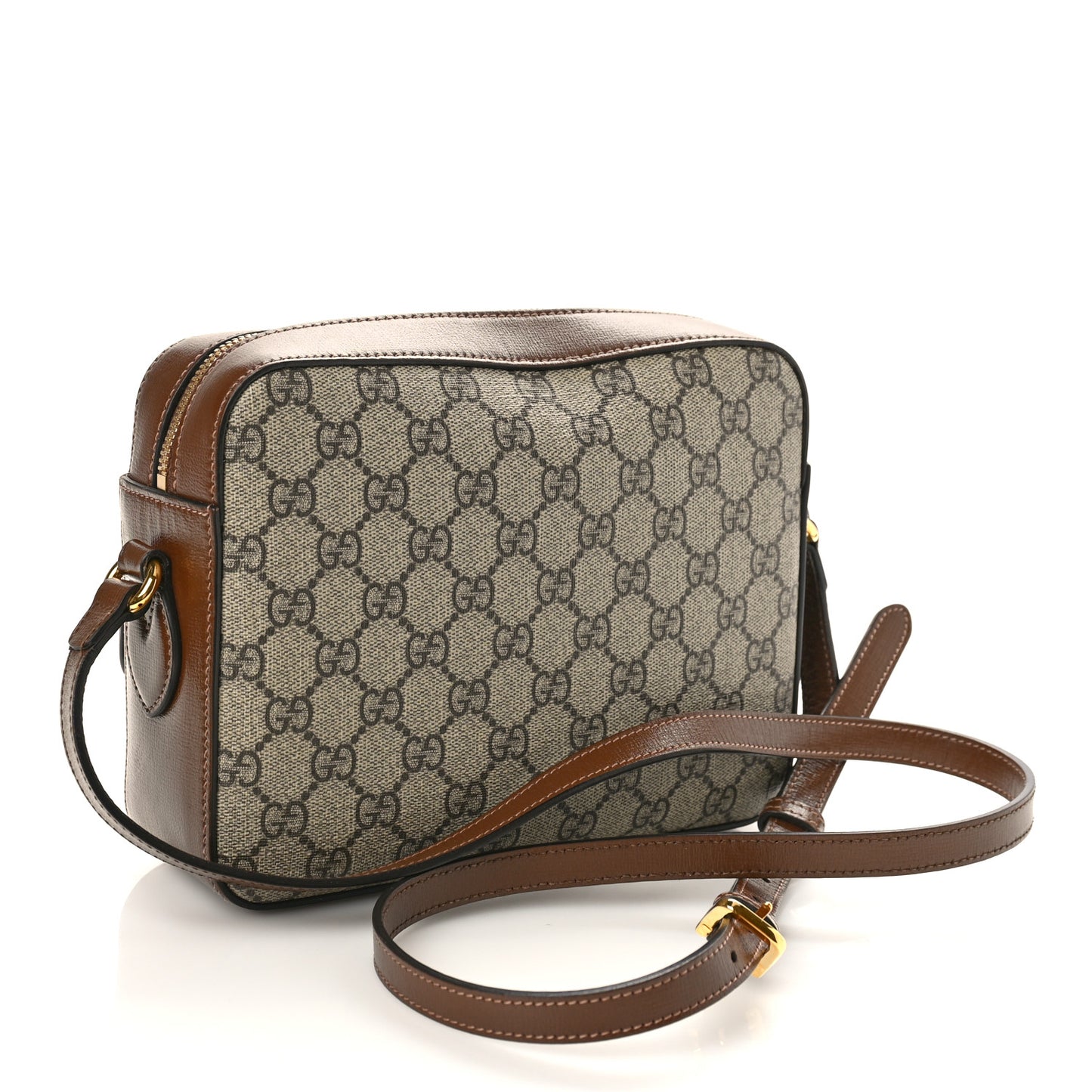GG Supreme Monogram Small Horsebit 1955 Shoulder Bag Beige Brown Sugar