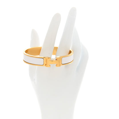 Hermes Enamel Narrow Clic Clac H Bracelet PM White 2 of 5