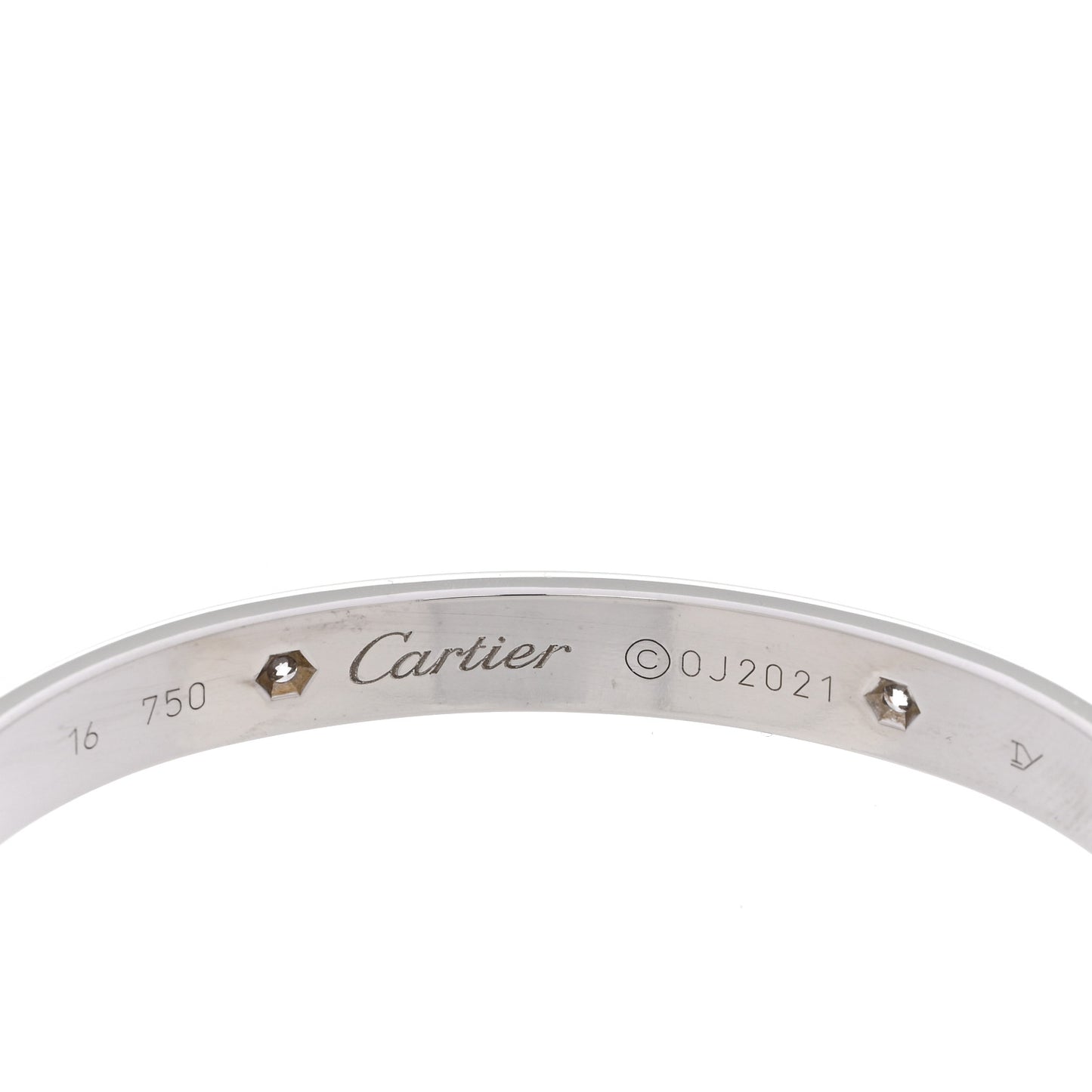 18K White Gold 4 Diamond LOVE Bracelet 16