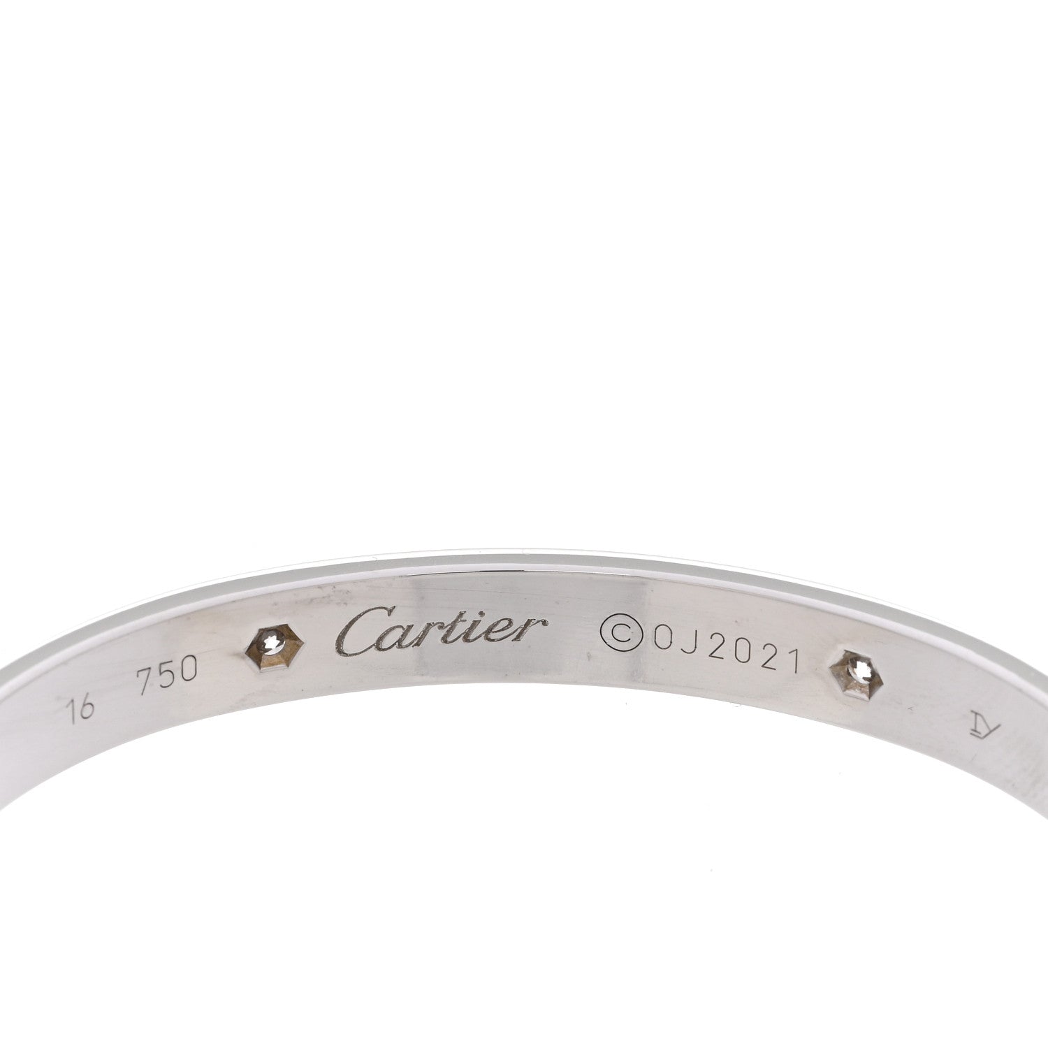 Cartier 18K White Gold 4 Diamond LOVE Bracelet 16 3 of 8