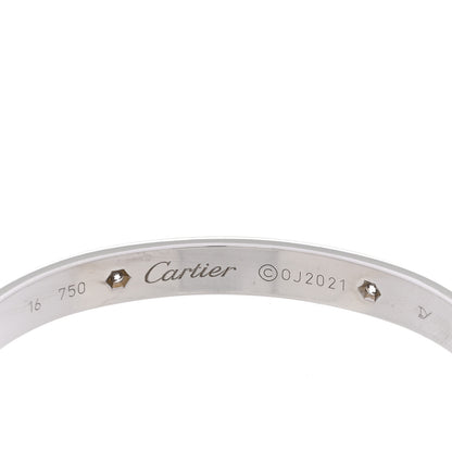 Cartier 18K White Gold 4 Diamond LOVE Bracelet 16 3 of 8