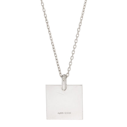 Gucci Sterling Silver Trademark Logo Square Pendant Necklace 3 of 4