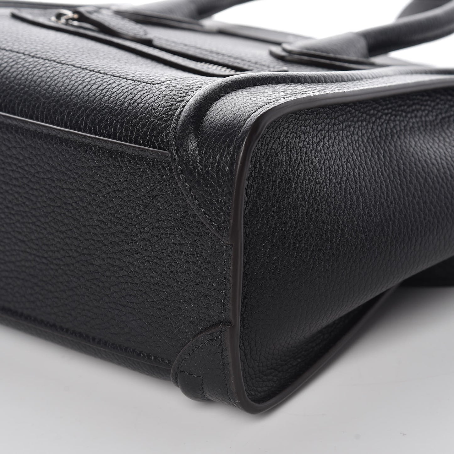 Drummed Calfskin Nano Luggage Black