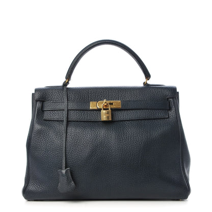 Hermes Fjord Kelly Retourne 32 Bleu Marine 1 of 17