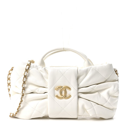 Chanel Lambskin Quilted Mini Bow Bag White 1 of 10