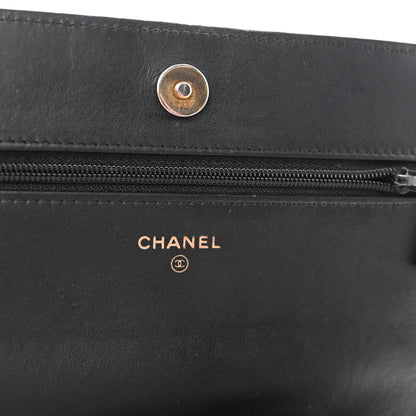 Chanel Caviar Quilted Boy Wallet On Chain WOC Black 6 of 11