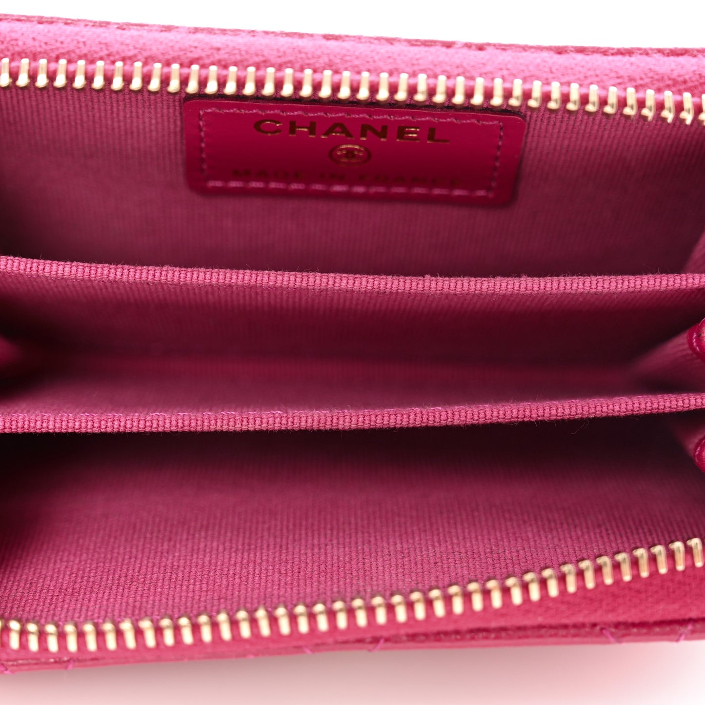 Caviar Quilted Zip Coin Purse Dark Pink