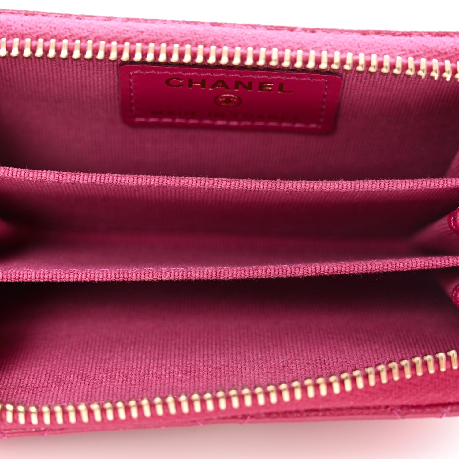 Chanel Caviar Quilted Zip Coin Purse Dark Pink 5 of 8