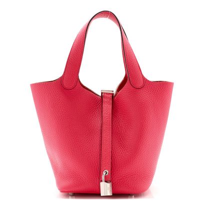 Hermes Taurillon Clemence Picotin Lock 18 PM Rose Extreme 1 of 11