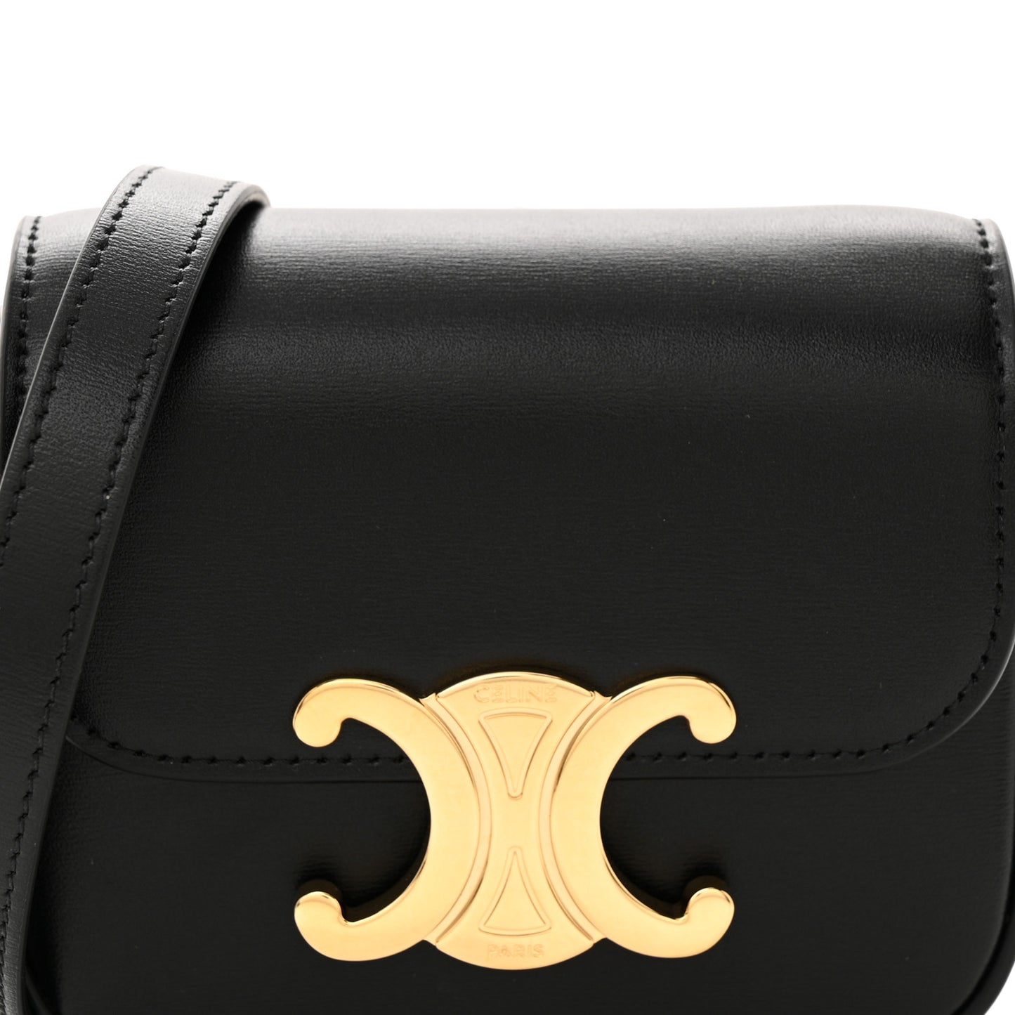 Shiny Calfskin Mini Triomphe Black