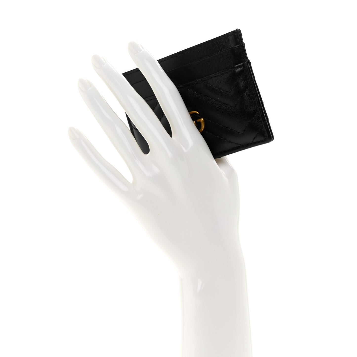 Calfskin Matelasse GG Marmont Card Holder Black