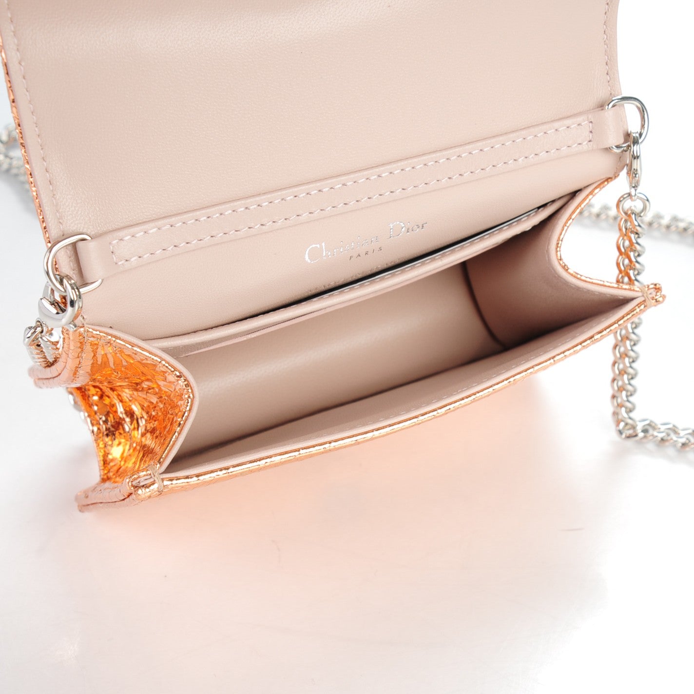 Christian Dior Ceramic Effect Deerskin Baby Diorama Flap Bag Gold 5 of 6