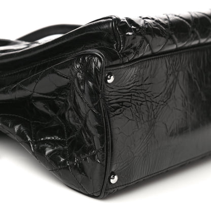 Chanel Glazed Calfskin Quilted Large New Portobello Tote Black 8 of 16