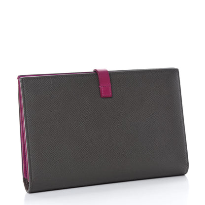 Celine Grained Sleek Calfskin Large Multifunction Strap Wallet Grey 3 of 7