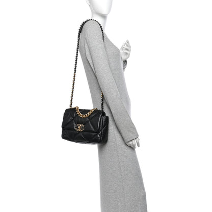 Chanel Lambskin Quilted Medium Chanel 19 Flap Black 2 of 11