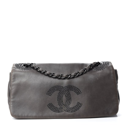 Chanel Lambskin Studded CC East West Flap Grey 1 of 12