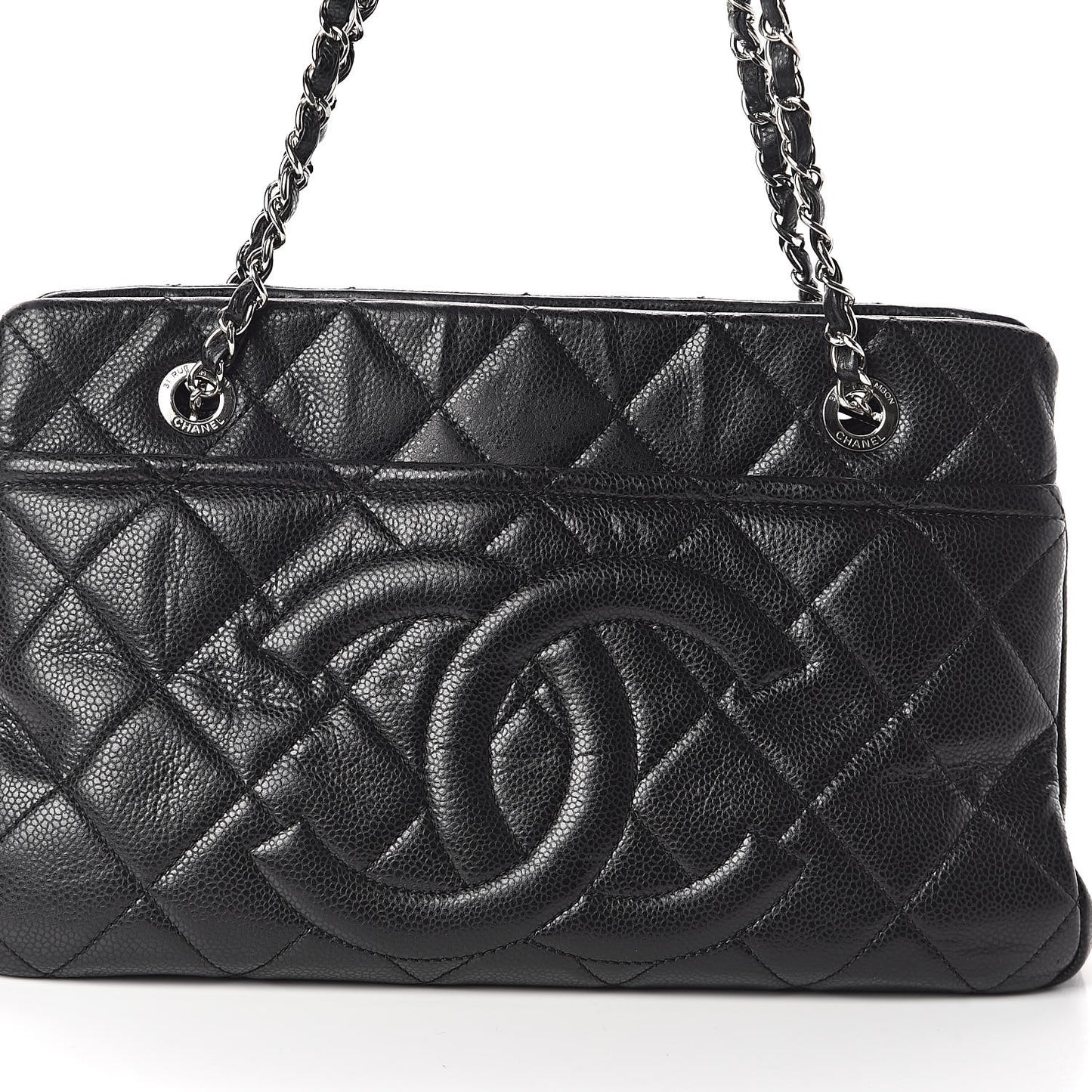 Caviar Quilted Timeless CC Soft Tote Black