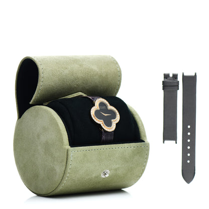 Van Cleef & Arpels 18K Yellow Gold Alligator Diamond Bezel Onyx 30mm Alhambra Talisman Quartz Watch 5 of 5