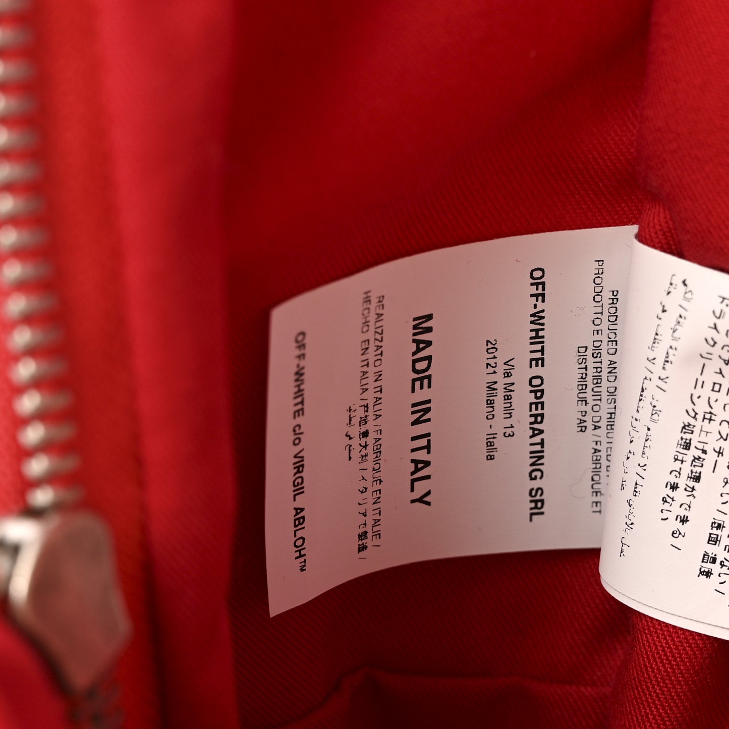 Canvas Quote Backpack Red White