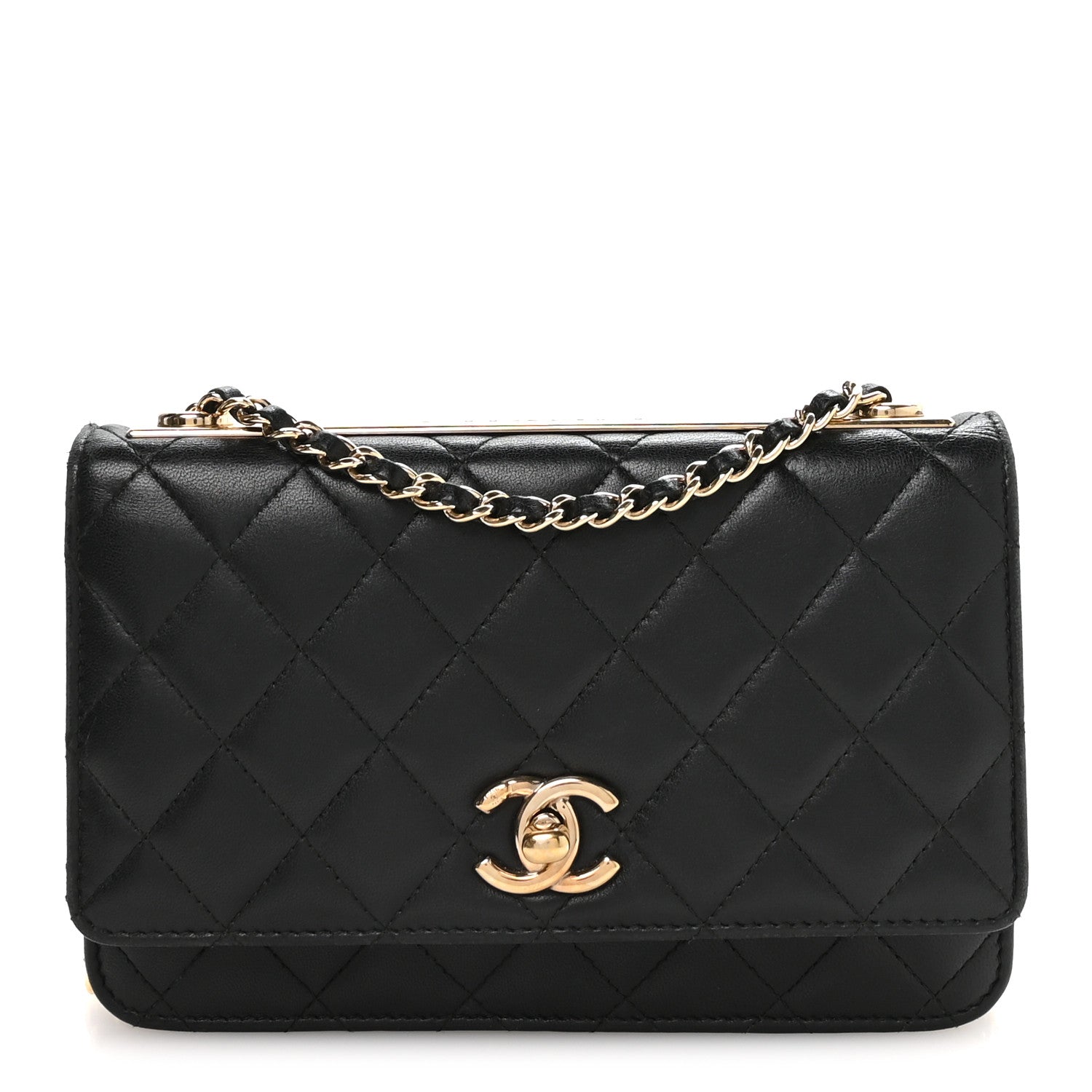 Chanel Lambskin Quilted Trendy CC Wallet On Chain WOC Black 1 of 11