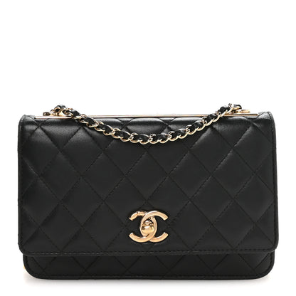 Chanel Lambskin Quilted Trendy CC Wallet On Chain WOC Black 1 of 11