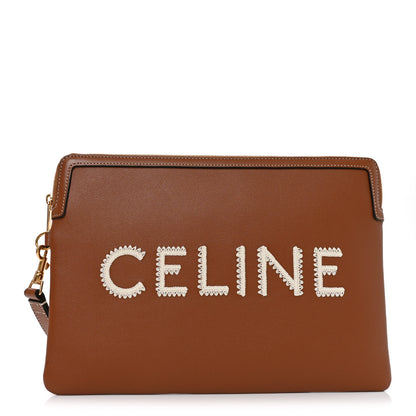 Celine Smooth Calfskin Small Pouch With Strap Tan 1 of 9