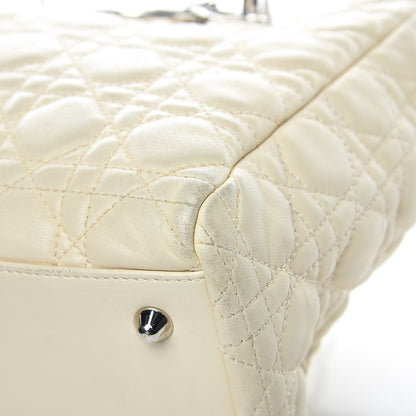 Christian Dior Lambskin Cannage Small Dior Soft Shopping Tote Off White 11 of 19