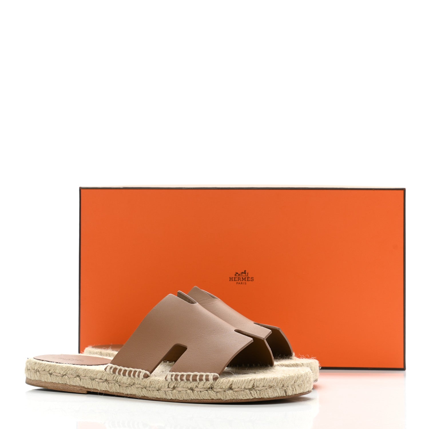 Hermes Calfskin Mens Antigua Espadrille Sandals 40 Naturel Safari 9 of 9