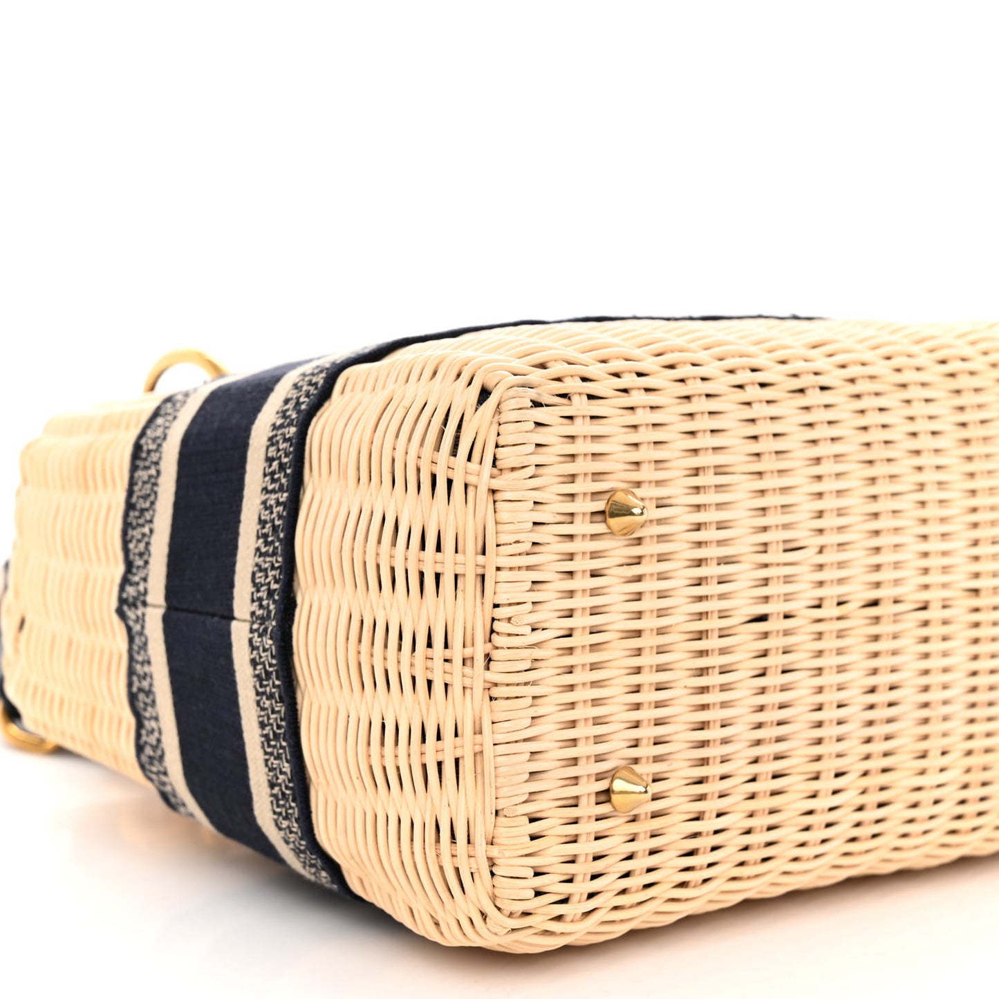 Wicker Oblique Medium Lady Dior Bag Blue