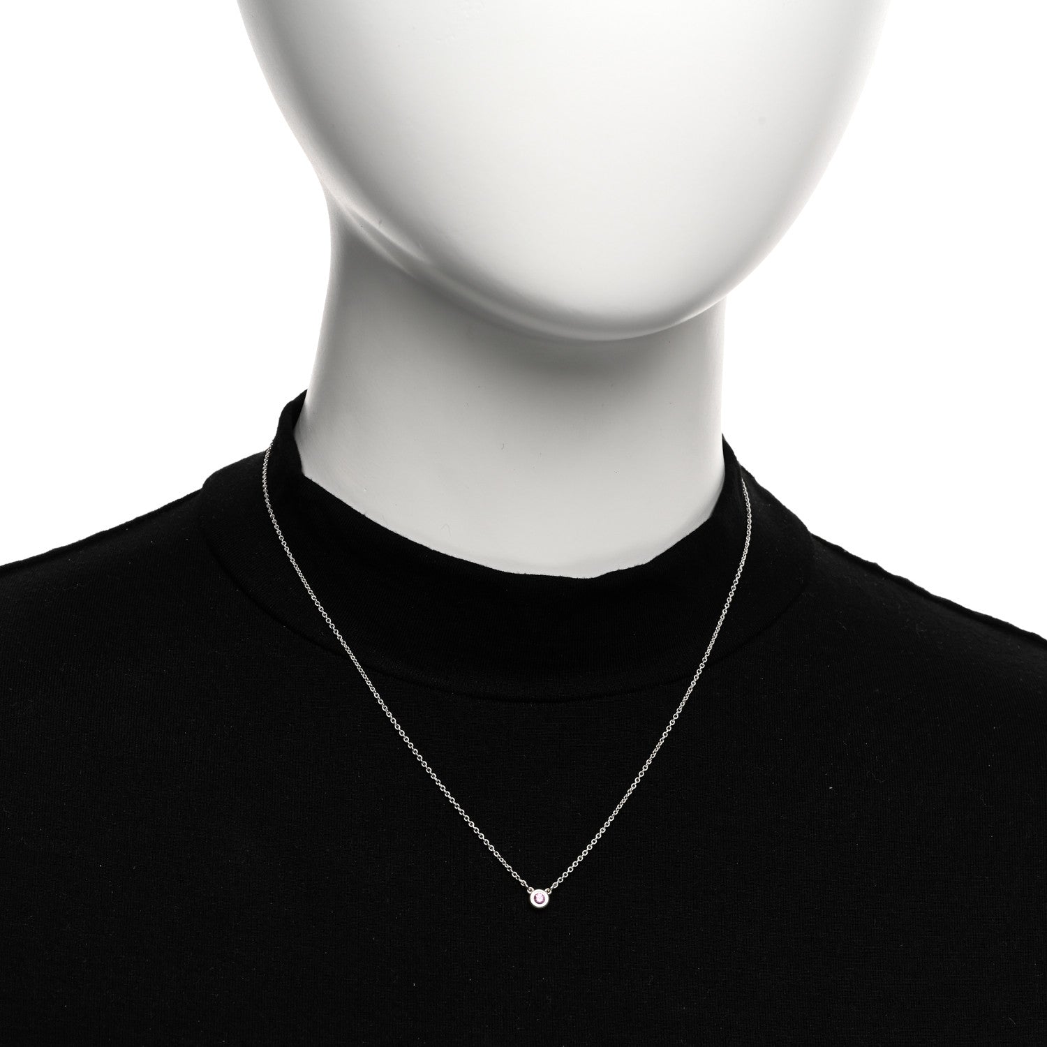 Tiffany Sterling Silver Pink Sapphire .08ct Elsa Peretti Color By The Yard Necklace 2 of 4