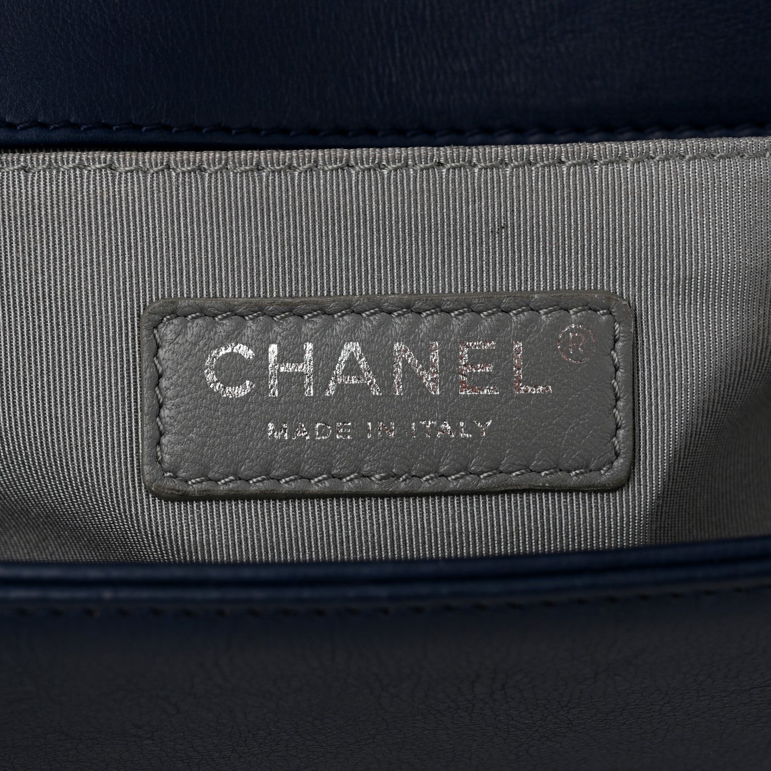 Chanel Calfskin Double Stitch Medium Boy Flap Navy Blue 6 of 10