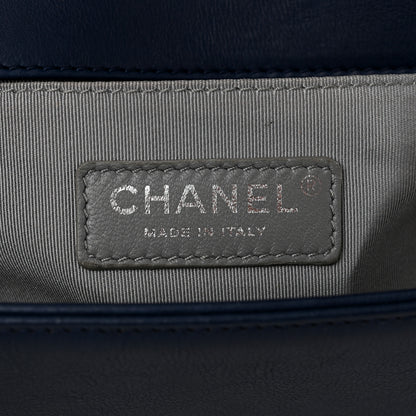 Chanel Calfskin Double Stitch Medium Boy Flap Navy Blue 6 of 10