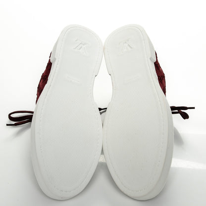 Louis Vuitton Neoprene Suede Embossed Monogram Stellar Low Top Sneakers 38 Burgundy 5 of 8