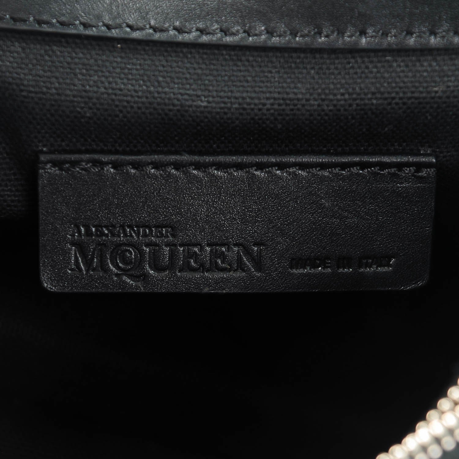 Alexander McQueen Calfskin Studded Small Padlock Crossbody Bag Black 6 of 7