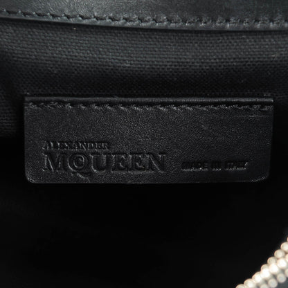Alexander McQueen Calfskin Studded Small Padlock Crossbody Bag Black 6 of 7