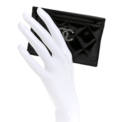 Chanel Patent Quilted Brilliant Card Holder Black 2 of 11
