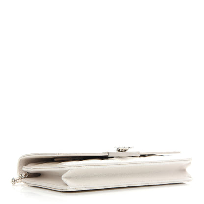 Chanel Iridescent Caviar Quilted Golden Class Wallet On Chain WOC White 4 of 11