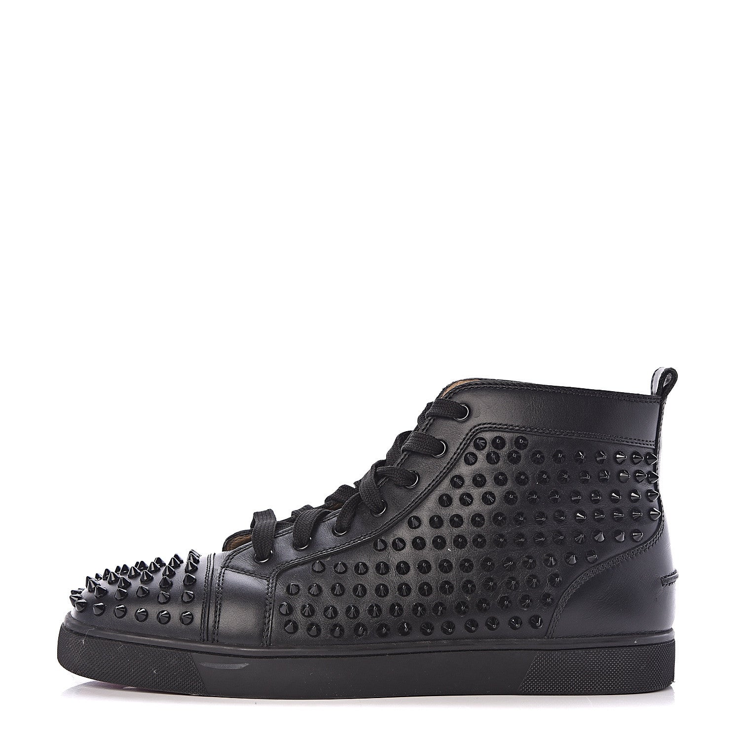 Christian Louboutin Calfskin Mens Louis Spikes Flat Sneakers 45 Black 1 of 11