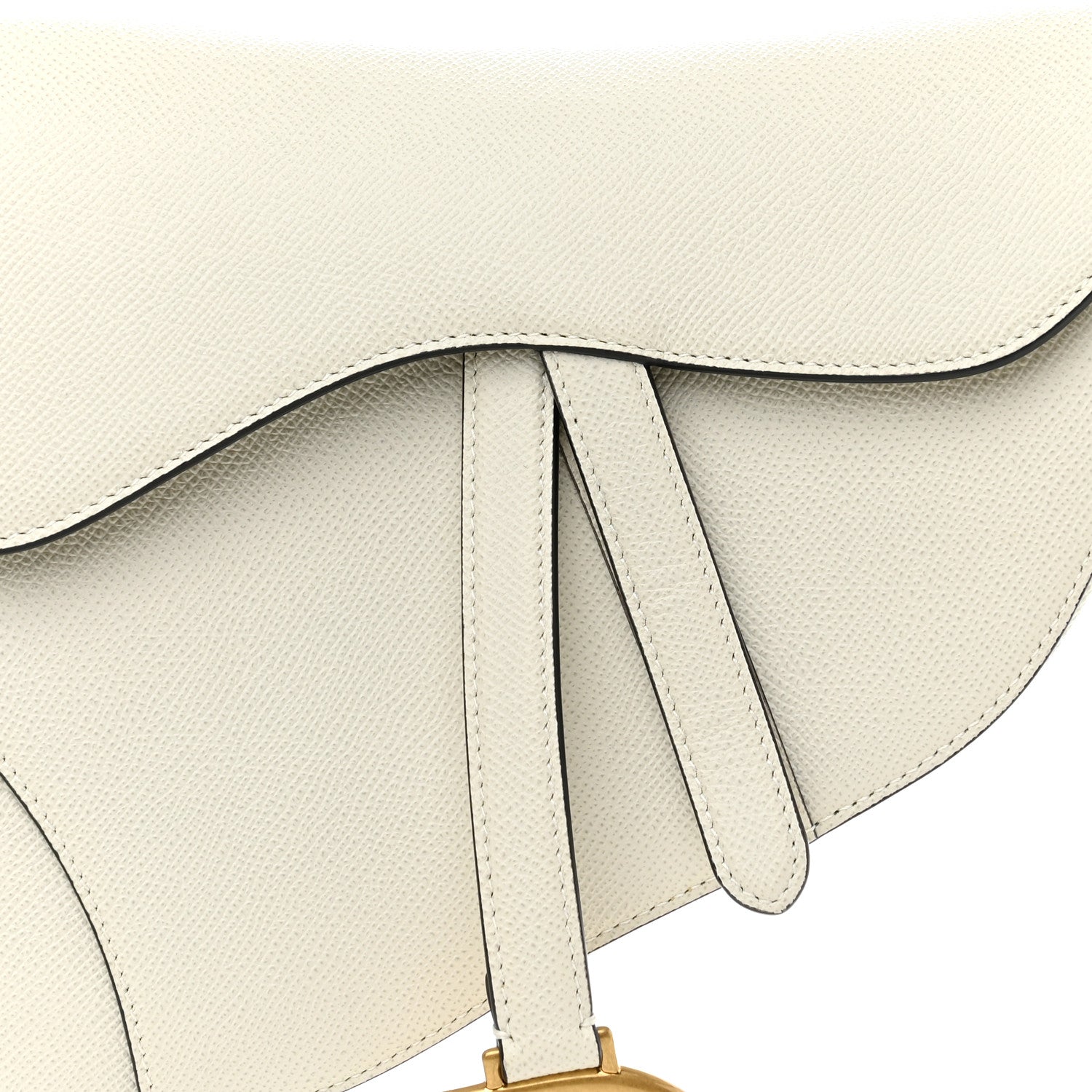 Christian Dior Grained Calfskin Saddle Bag White 7 of 9