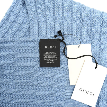 Gucci Wool Knit Shine Reg Scarf Bluette Sky Blue 4 of 4
